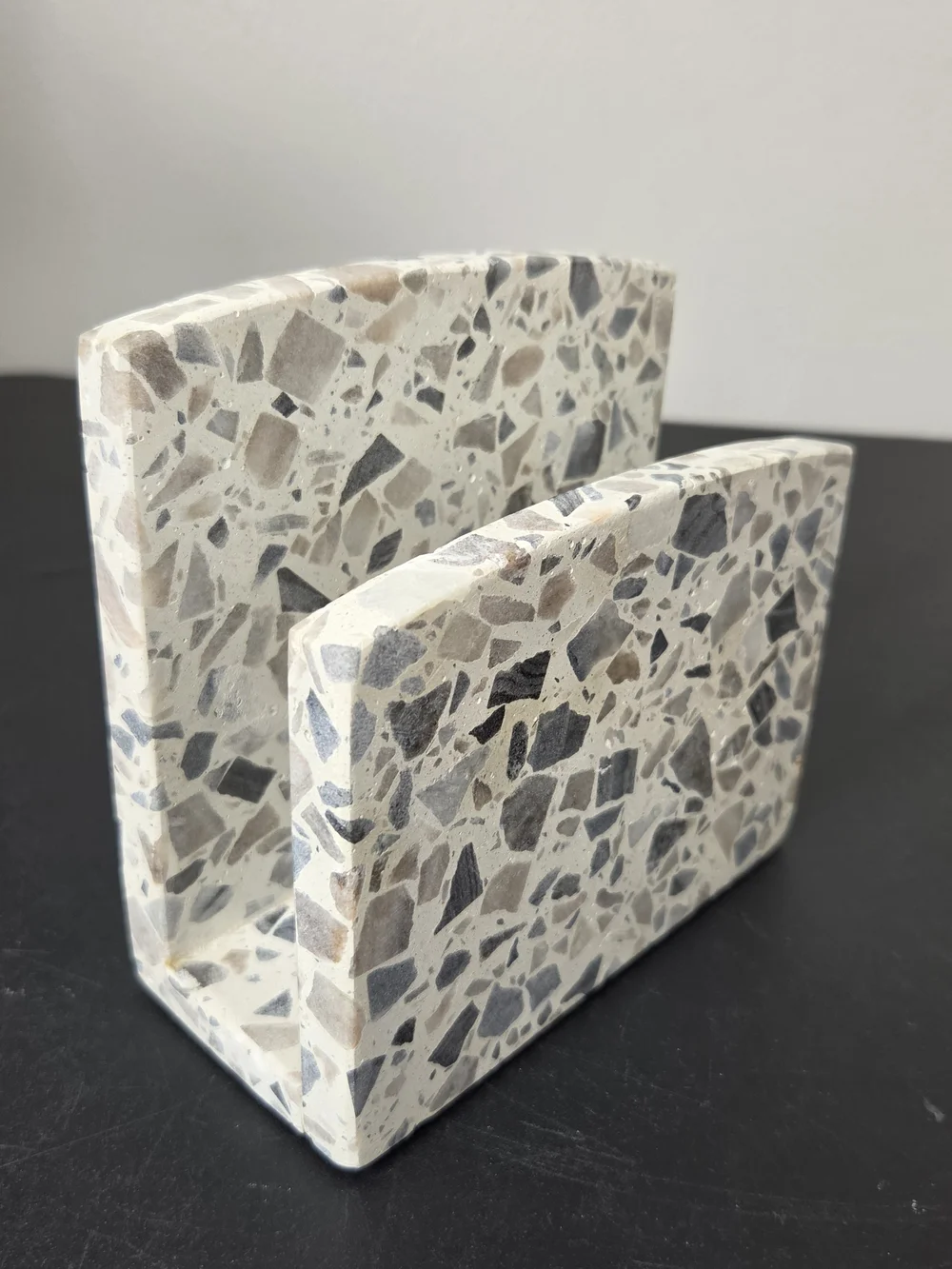 Kitchen Artisanal Supply Terrazzo Napkin Holder - Neutral Speckled Stone